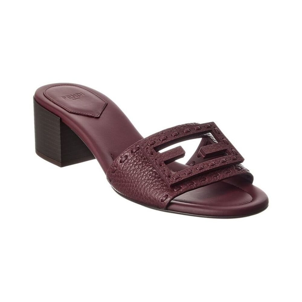 Fendi Baguette Leather Sandal, Red